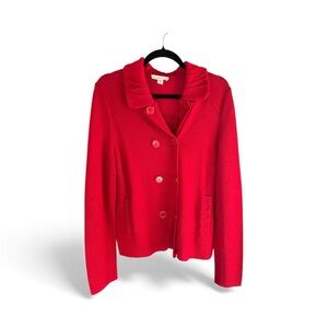 Coldwater Creek Red Button-Up Cardigan